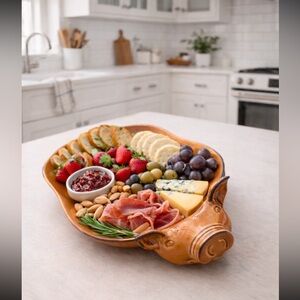 Cracker Barrel Bacon Pig Stoneware Serving Platter. Collectible | Tray | Rustic